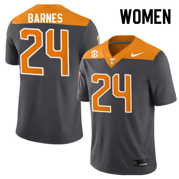 Women #24 Hunter Barnes Tennessee Volunteers College Football Jerseys Stitched-Anthracite